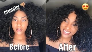 HOW TO REVIVE  REFRESH A CURLY SYNTHETIC WIG [upl. by Airtina]