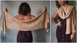 Seren  How to Knit this Easy Beginner Shawl Pattern [upl. by Jeddy]