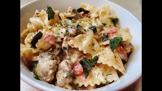 Bow Tie Pasta With Italian Sausage Recipe  Episode 265 [upl. by Pansy]