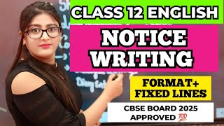 Notice writing class 12  Notice format class 12 [upl. by Aloap316]