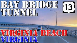 Chesapeake Bay Bridge Tunnel  Underwater  Virginia Beach  Virginia  4K Infrastructure Drive [upl. by Ahsinrat243]