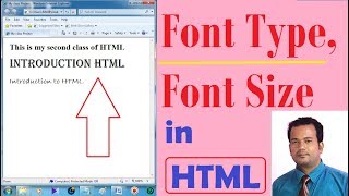 Font Type Font Size changing in HTML  Lesson 2 [upl. by Adnomar]