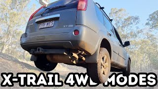 NISSAN XTRAIL 4WD MODES  Practical 4wding [upl. by Nrehtak]