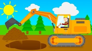 Build A Digger  Digger Parts For Children  Toddler Fun Learning [upl. by Venus]