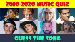 Guess the Popular Song from 2010  2020 Music Quiz [upl. by Oznol698]