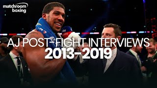 Anthony Joshua postfight interview compilation Pro debut to Ruiz rematch [upl. by Nomyaw793]