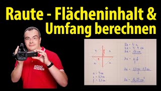 Raute  Flächeninhalt amp Umfang berechnen  Lehrerschmidt [upl. by Trilly]