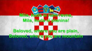 Croatia National Anthem English lyrics [upl. by Falcone]