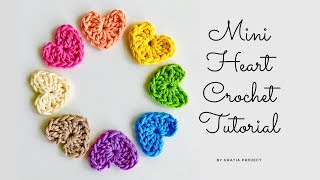 Mini Heart Crochet Tutorial [upl. by Petrick]