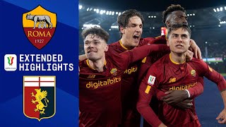 Roma vs Genoa Extended Highlights  Coppa Italia Frecciarossa  CBS Sports Golazo [upl. by Nauqahs659]