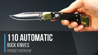 Buck Knives 110 Automatic Back Lock Folder Overview [upl. by Grishilde]