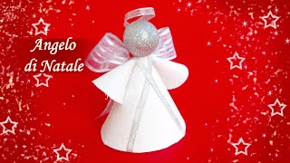 Angelo di Natale facile in feltro o gomma crepla senza cucire DIY Christmas Angel easy craft [upl. by Atiuqahs]