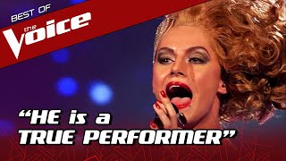 Male Talent in DRAG QUEEN outfit SHOCKS The Voice coaches [upl. by Clarkson]