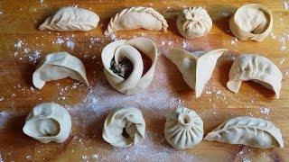 How to wrap dumplingsmomos12waysEasy WaysHow to fold momoslearn to make momoTastyTreazure [upl. by Sissy]