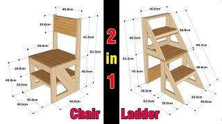 HOW TO MAKE A FOLDING LADDER CHAIR OF WOOD [upl. by Eicirtap]