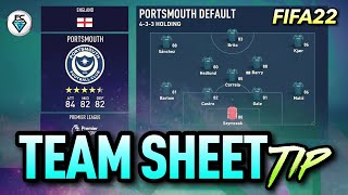 FIFA 22 TEAM SHEET TIP [upl. by Nortna]