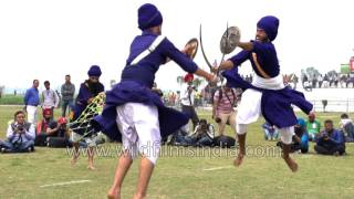 Sword fight in Punjab Sikh Gatka style [upl. by Elbas]