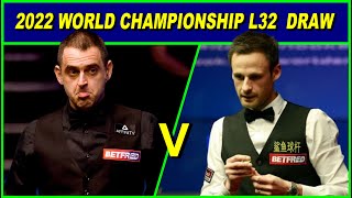 2022 World Snooker Championship L32 Matches Full Draw [upl. by Einner]