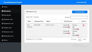 Payroll Management System in PHP MySQL with Source Code [upl. by Aiuqat]