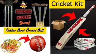 Cricket Kit  How to make cricket Bat at home How to make cricket Ball  How to make cricket Stumps [upl. by Felicity]