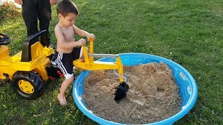 Rolly Toys CAT Construction Pedal Tractor Backhoe Loader Front Loader and Excavator Digger [upl. by Naitsabas509]