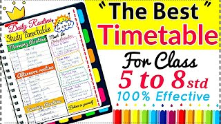 Topper Student Timetable The Best Time Table for class 5 to 8  Online class timetable SUPER TIPS🌟 [upl. by Legnalos142]