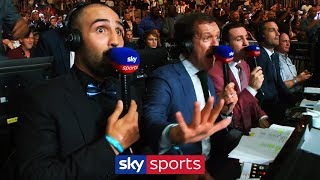 SKY COMMENTATORS SHOCKED LIVE REACTION TO ANTHONY JOSHUA KNOCK DOWN [upl. by Trefler]