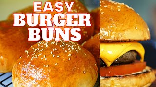 Easy Burger Buns in 45 minutes  Easiest Burgers from scratch [upl. by Yelah]