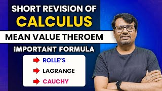 Calculus  Mean Value Theorem  Important formulae  Rolles Lagrange amp Cauchy [upl. by Duer625]