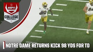 Jayden Harrison returns 2nd half kickoff 98 YARDS for a Notre Dame TD 🚨  ESPN College Football [upl. by Evey185]