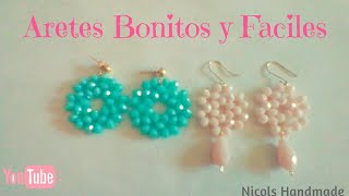 Aretes fáciles y rápidos🌼 quick and easy earrings with crystals [upl. by Ario]