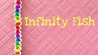 rainbow Loom Bands Infinity Fish bracelet tutorial [upl. by Ferdinande242]