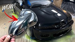 Spraying a Car in CHROME Peelable Paint INSANE [upl. by Tavis]