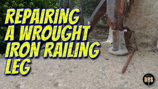 REPAIRING A ROTTED WROUGHT IRON RAILING LEG USING PLUMBING PARTS [upl. by Mingche]