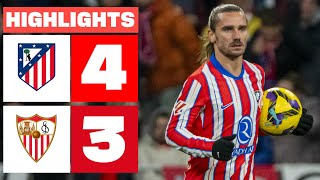 ATLÉTICO DE MADRID 4  3 SEVILLA FC I RESUMEN LALIGA EA SPORTS [upl. by Raynold]