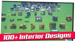 Minecraft  100 Interior Decoration Ideas and Designs Inspiration amp Tips World Download [upl. by Jefferey]