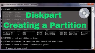 Diskpart Creating a partition [upl. by Torbart]