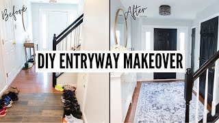 DIY ENTRYWAY MAKEOVER BEFORE AND AFTER l DIY FOYER MAKEOVER [upl. by Christabel]