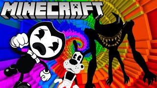 BENDY amp BORIS GO DOWN THE DROPPER IN MINECRAFT BATIM Minecraft Map [upl. by Notserp498]