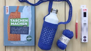 Anleitung Flaschentasche  Flaschenhalter zum Umhängen häkeln [upl. by Katheryn]