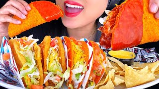 ASMR SPICY CRUNCHY TACOS in DIABLO SAUCE amp CHEESY CHEDDAR CHALUPA Taco Bell MUKBANG ASMR Phan [upl. by Trebloc]