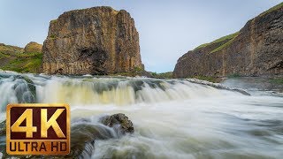 4K Waterfall  5 Hours Running Water White Noise  Nature Relaxation Video  Palouse Falls [upl. by Cofsky233]