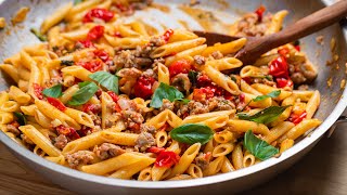 Easy Sausage Cherry Tomato Pasta [upl. by Ocihc]