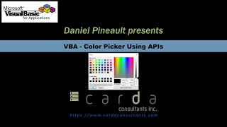 VBA  Color Picker Using APIs [upl. by Pam]