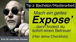 Tip 2 Bachelorarbeit Masterarbeit Checkliste Expose [upl. by Adnoved]