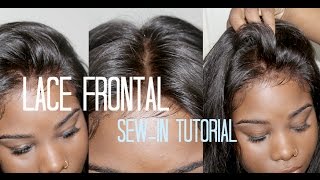 ♡ How to Sewin Your → Lace Frontal NO HAIR OUT [upl. by Huber]