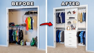 DIY Closet Organization with Shelving and Drawers [upl. by Aihseit]