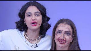 BLINDFOLD MAKEUP CHALLENGE  Randa Hajjaj VS Layali Dehrab  Boutiqaat [upl. by Amble]