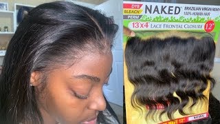 VERY NATURAL Beauty Supply Frontal Install  NO BABY HAIR [upl. by Drusie953]