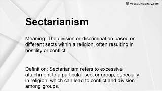 Sectarianism Meaning [upl. by Nadnerb487]